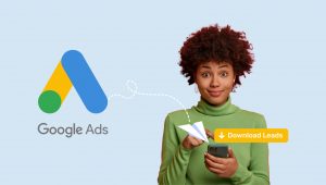 Google ads logo with the woman in the photo