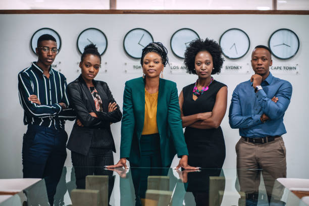 ODP media group staff. Portrait of young business team standing in the office.